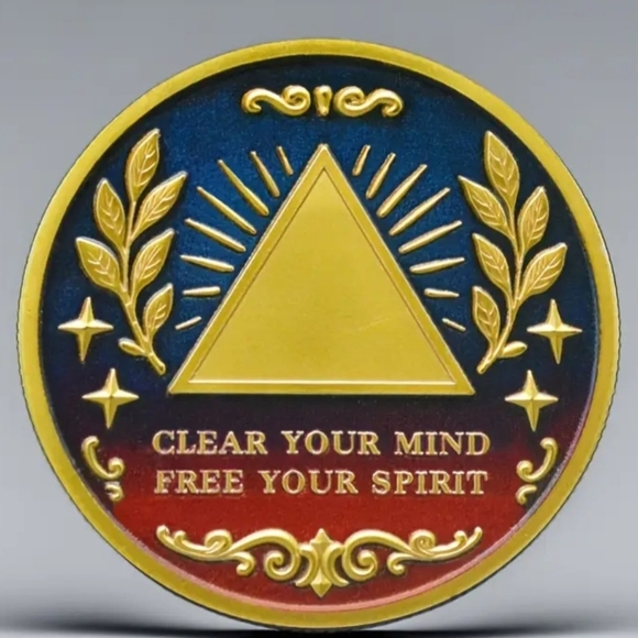 Sober Medallion with Eye Design Coin - Picture 3 of 5